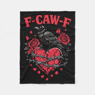 Lustiger schwarzer Vogel F-caw-f Anti Valentinstag Fleecedecke