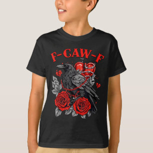 Lustiger schwarzer Vogel F-caw-f Anti Valentinstag T-Shirt