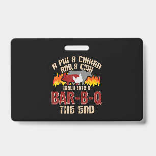 Lustiger Schwein Huhn Kuh Bar B Q Bbq Chef Cookie  Ausweis