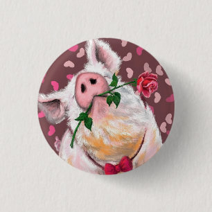 Lustiger Schweineknopf Button