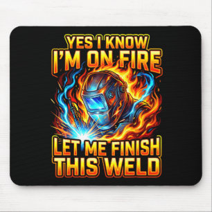 Lustiger Schweißer Schweißen Metallarbeiter Ja Ich Mousepad
