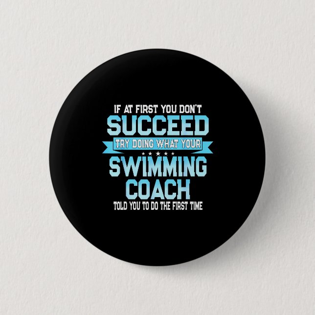 Lustiger Schwimmcoach-Meme - Lustiger Schwimmer-Sp Button (Vorderseite)