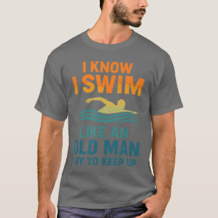 Lustiger Schwimmer Männer Mädchen lustiges Mädchen T-Shirt