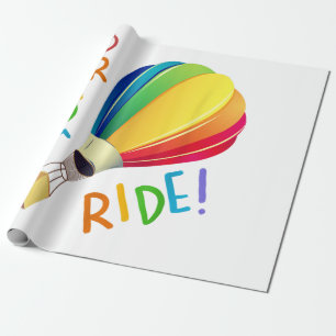 Lustiger Schwuler Stolz Heißluftballon Regenbogen Geschenkpapier