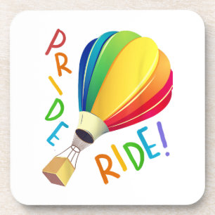 Lustiger Schwuler Stolz Heißluftballon Regenbogen Getränkeuntersetzer