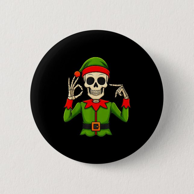 Lustiger Sechs Sieben 67 Meme 6 7 Weihnachtself Ha Button (Vorderseite)