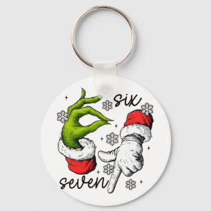Lustiger Sechs Sieben 67 Meme 6 7 Weihnachtselfen- Schlüsselanhänger