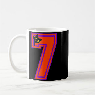 Lustiger Sechs Sieben 6 7 Halloween Schwarze Katze Kaffeetasse