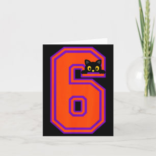 Lustiger Sechs Sieben 6 7 Halloween Schwarze Katze Karte
