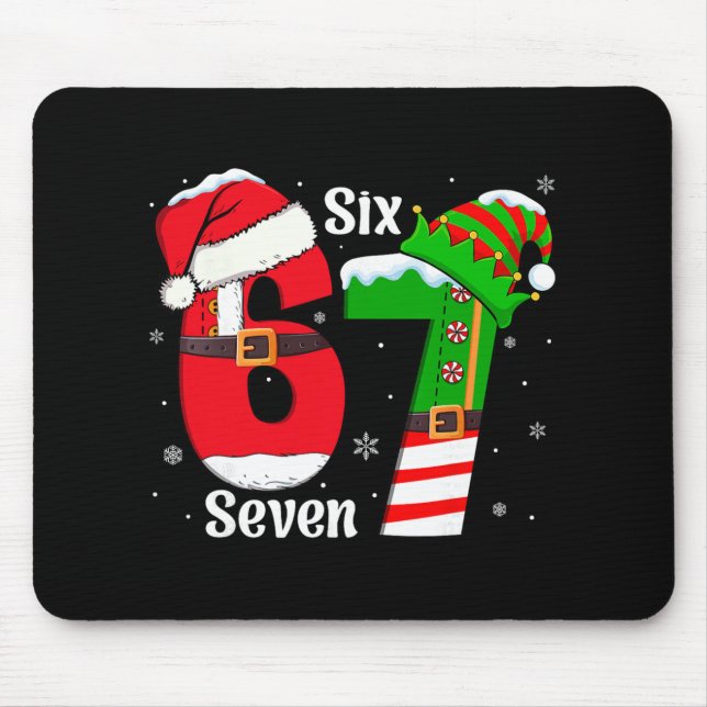 Lustiger Sechs Sieben 6 7 Meme Gen Alpha Slang Wei Mousepad (Vorne)