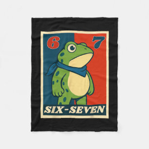 Lustiger Sechs Sieben Frosch 6 7 Meme Gen Alpha Sl Fleecedecke