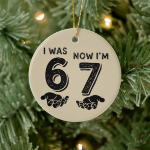 Lustiger Sechs Sieben Geburtstag Meme 6 7 Jahre al Keramik Ornament