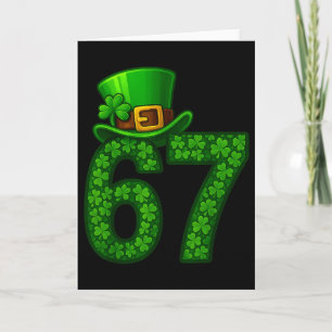 Lustiger Sechs Sieben Meme 67 St Patricks Day Sham Karte