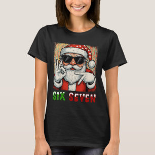 Lustiger Sechs Sieben Meme Weihnachten Cool Santa T-Shirt