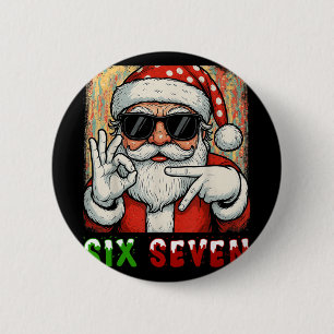 Lustiger Sechs Sieben Meme Weihnachten Cooler Sant Button