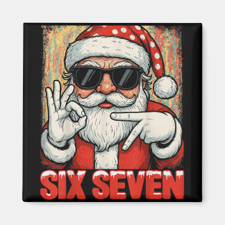 Lustiger Sechs Sieben Meme Weihnachten Cooler Sant Magnet
