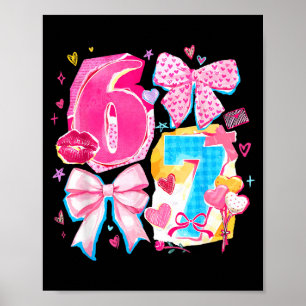 Lustiger Sechs Sieben Valentinstag Kokette Schleif Poster