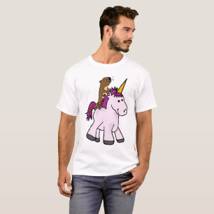 Lustiger Seeotter-Reitunicorn-Cartoon T-Shirt