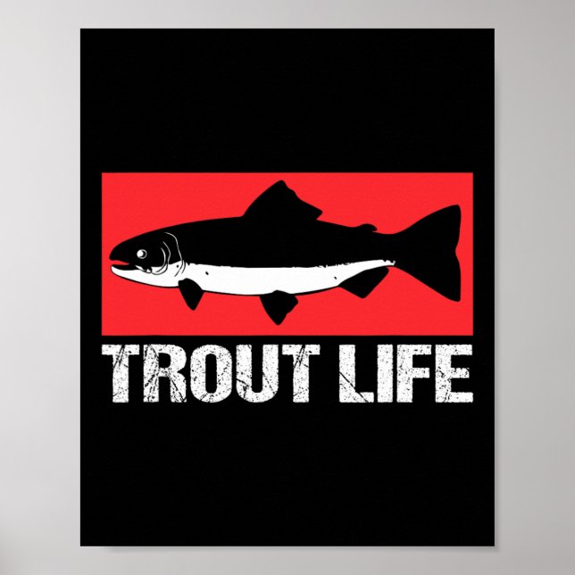 Lustiger Seesaibling Angler Fischen Forellen Leben Poster (Vorne)