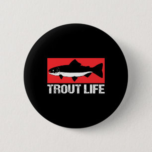 Lustiger Seesaibling Angler Forellenfischen Forell Button