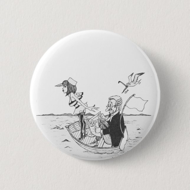 Lustiger Segeln-Knopf Button (Vorderseite)
