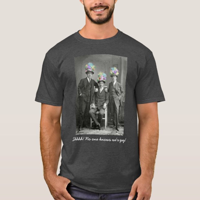 Lustiger Selbst-Ausflug Vintage homosexuelle T-Shirt (Vorderseite)