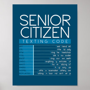 Lustiger Senior-Bürger-Textcode Cooler Opa Poster