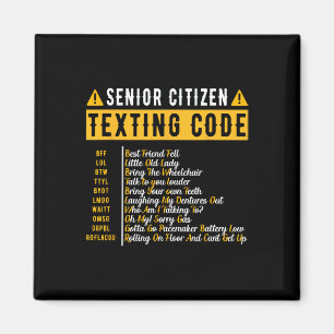 Lustiger Senioren-Textcode Vintage Gra Magnet