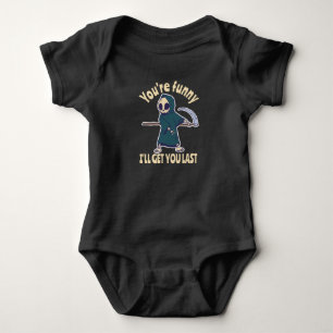 Lustiger Sensenmann-Skelett-Halloween-Kostüm Baby Strampler