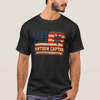 Lustiger Sexy Pontoon Kapitän USA-Flagge für Männe T-Shirt