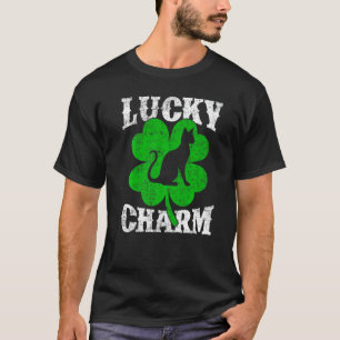 Lustiger Shamrock-Blatt Glücksbringer Siamkatze St T-Shirt