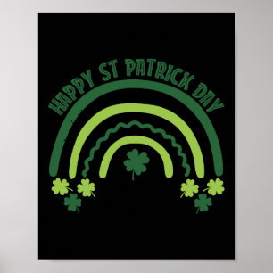 Lustiger Shamrock-Brust-Regenbogen-Irischer St. Pa Poster