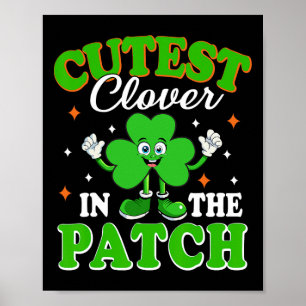 Lustiger Shamrock süßester Klee im Patch St. Patri Poster