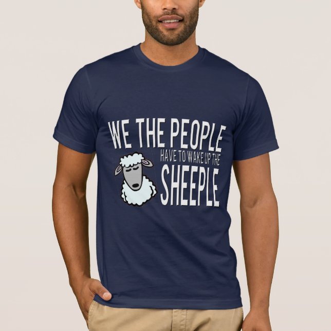 Lustiger Sheeple Warnzeichen-Dunkelheits-T - Shirt (Vorderseite)