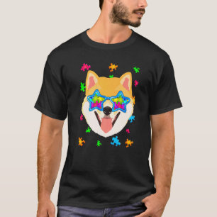 Lustiger Shiba Inu Puzzle Autismus-Bewusstsein Hun T-Shirt