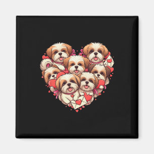 Lustiger Shih Tzu Herz Valentinstag Shih Tzu Damen Magnet