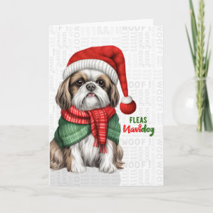 Lustiger Shih Tzu Hund Flöhe Navidog Weihnachten