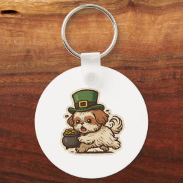 Lustiger Shih Tzu St.Patrick's Day Schlüsselanhänger