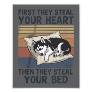 Lustiger Siberian Husky Haustierliebhaber Hundebes Fotodruck