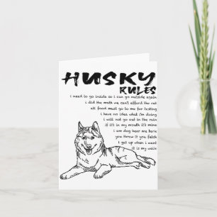 Lustiger Siberian Husky Hund Handgezeichnete Kunst Karte