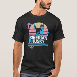Lustiger Sibirischer Husky Retro T-Shirt