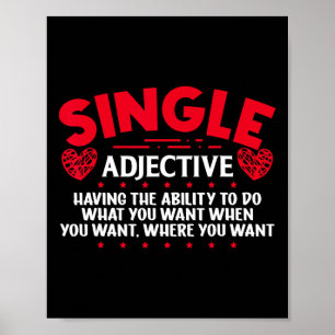 Lustiger Singles Bewusstseins Tag Anti-valentinsta Poster
