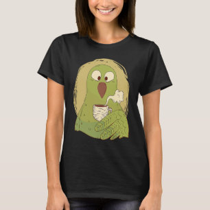 Lustiger Sittich Vogel trinkt Kaffee Kaffeeliebhab T-Shirt