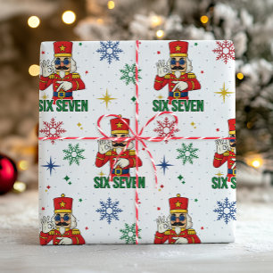 Lustiger Six Seven 67 Meme Nussknacker Weihnachts Geschenkpapier