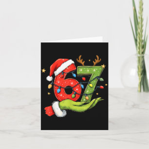 Lustiger Six Seven 67 Meme Santa Weihnachten Brain Karte
