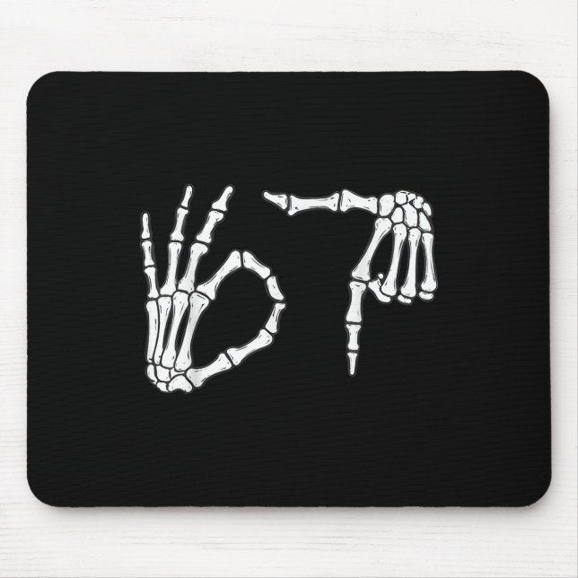 Lustiger Six Seven 6 7 Meme 67 Skelett Hand Hallow Mousepad (Vorne)