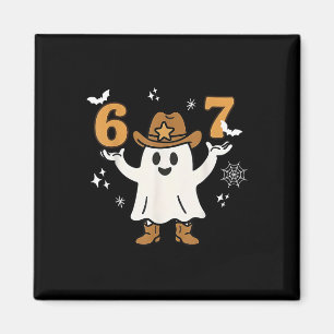 Lustiger Six Seven 6 7 Meme Cowboy Geist Halloween Magnet