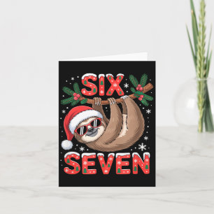 Lustiger Six Seven Faultier Weihnachten 67 Santa H Karte