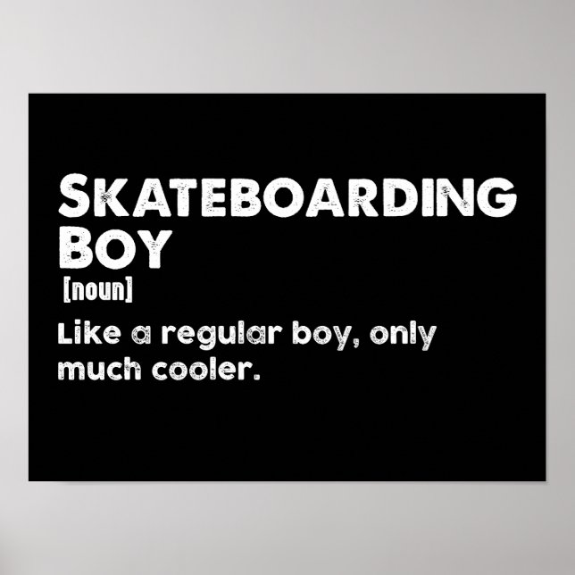 Lustiger Skateboard fahrender Junge Definition Ska Poster (Vorne)