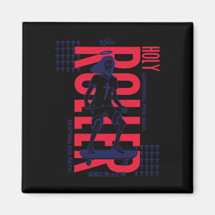 Lustiger Skateboarding-Jesus-Heiliger-Roller-Straß Magnet